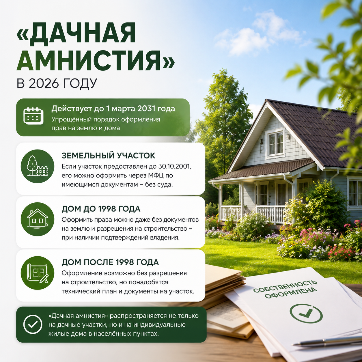 🏡 «Дачная амнистия» в 2026 году